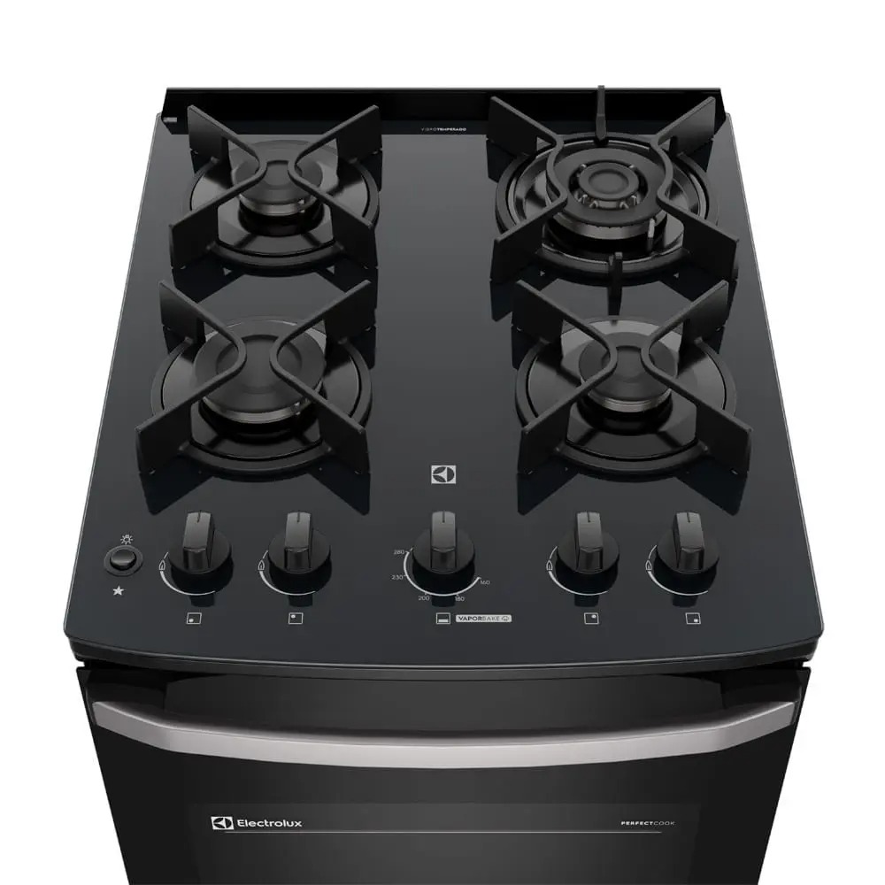 Fogão 4 bocas Electrolux Cinza Efficient Mesa Vidro, Tripla Chama e PerfectCook (FE4GG) - Imagem 4