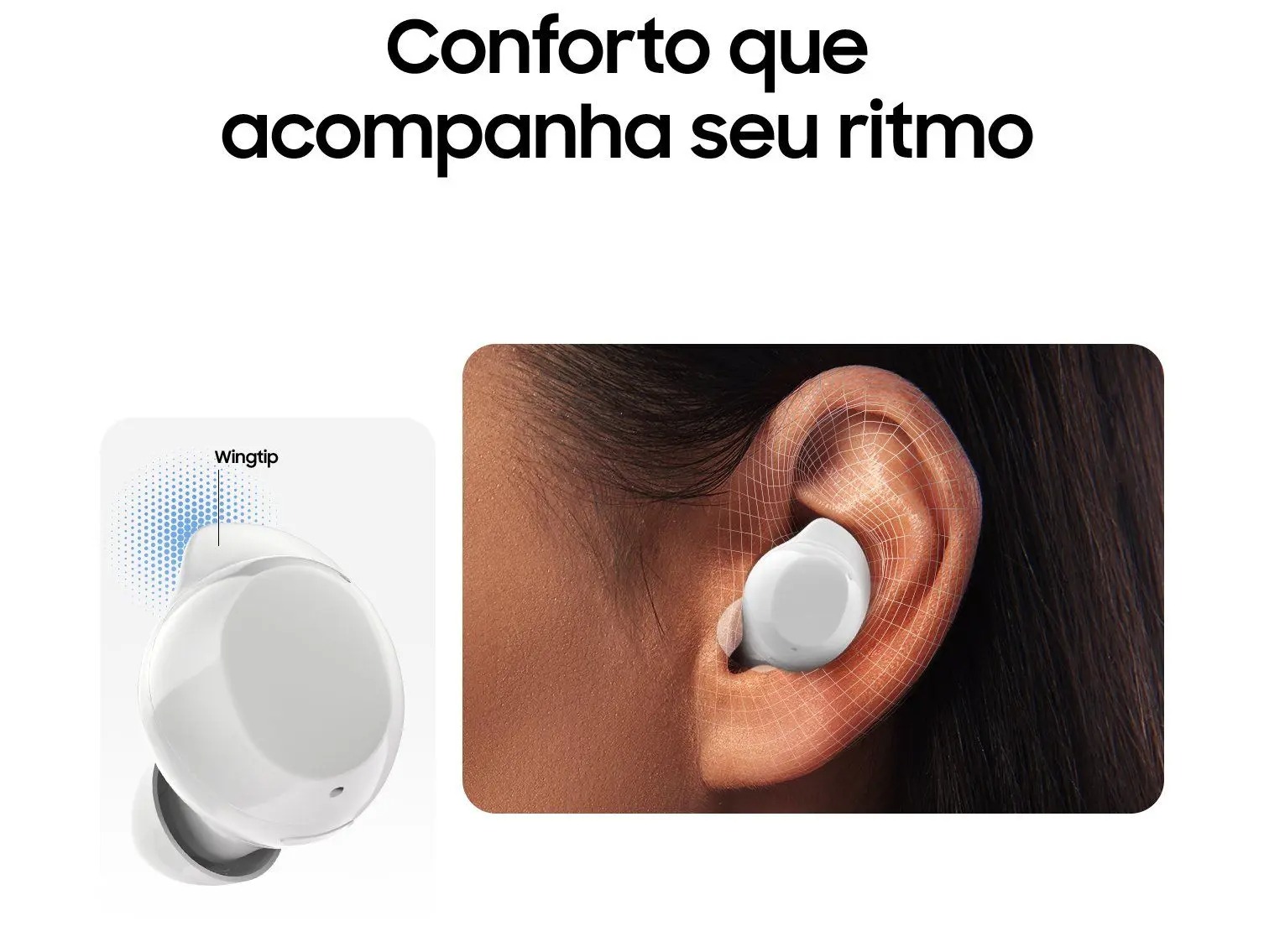 Fone de Ouvido Bluetooth Samsung Buds Core com Microfone Cancelamento de Ruído Esportivo Intra-auricular True Wireless Branco - Imagem 6