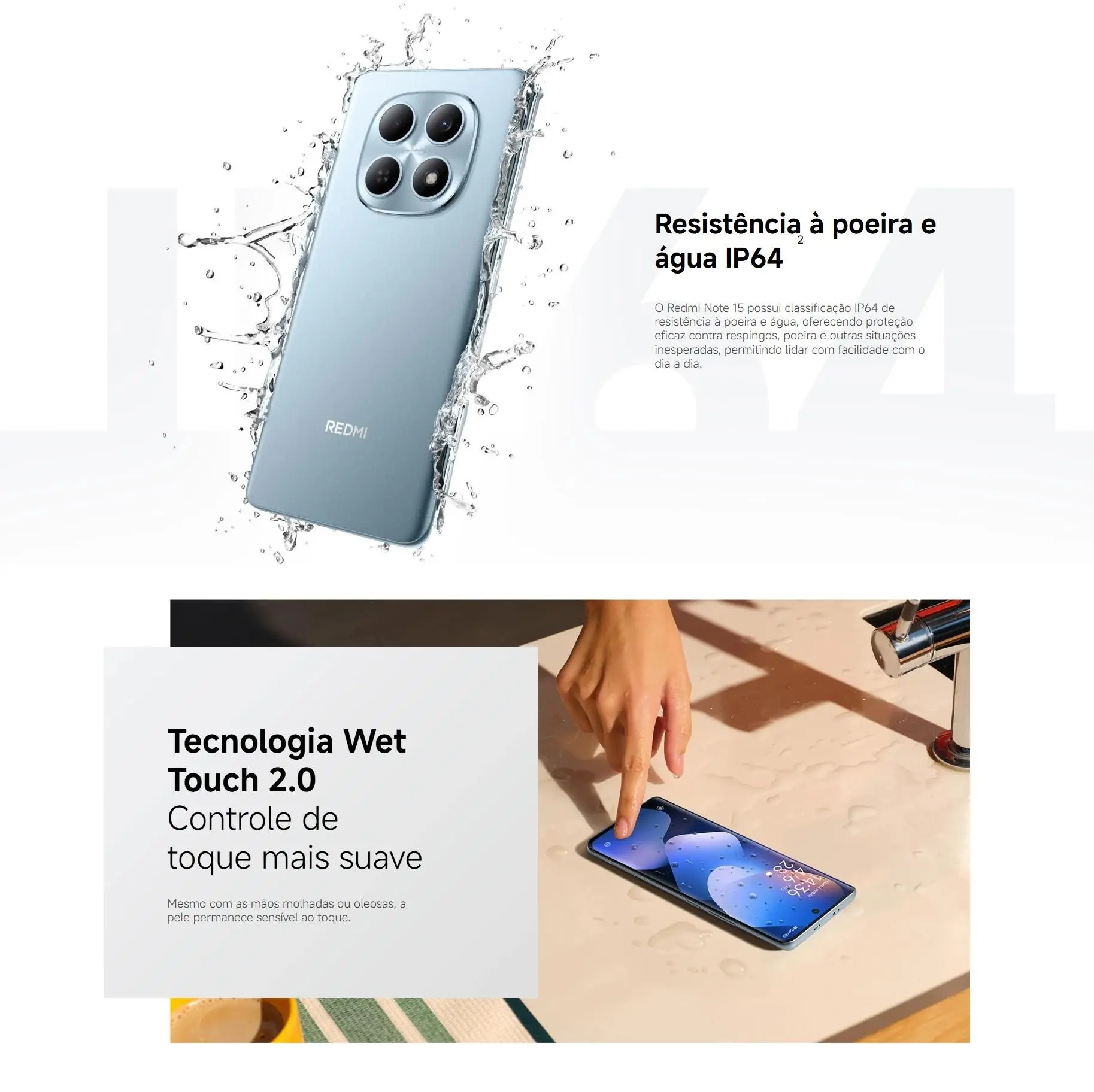 Xiaomi Redmi Note 15 256GB 8GB Câmera 108MP 20MP AMOLED 120Hz FHD Plus Design Premium Água e Poeira - Imagem 7
