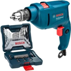 Kit Furadeira Parafusadeira Bosch Gsb 450 Re Broca Bits 110v