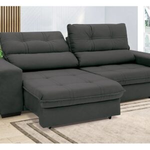 Sofá Retrátil Reclinável 4 Lugares Suede Brunello Linoforte