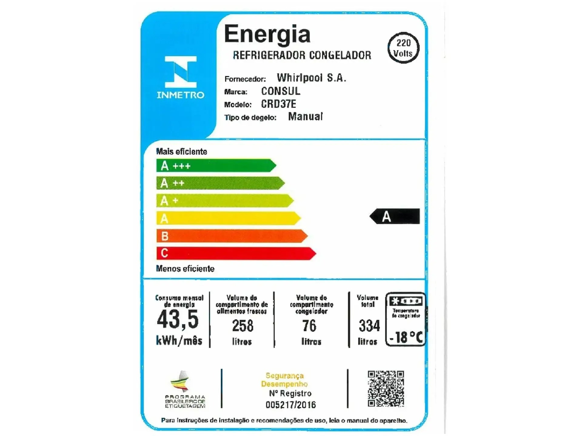 Geladeira/Refrigerador Consul Cycle Defrost Duplex - Branca 334L CRD37 EBANA - Imagem 3
