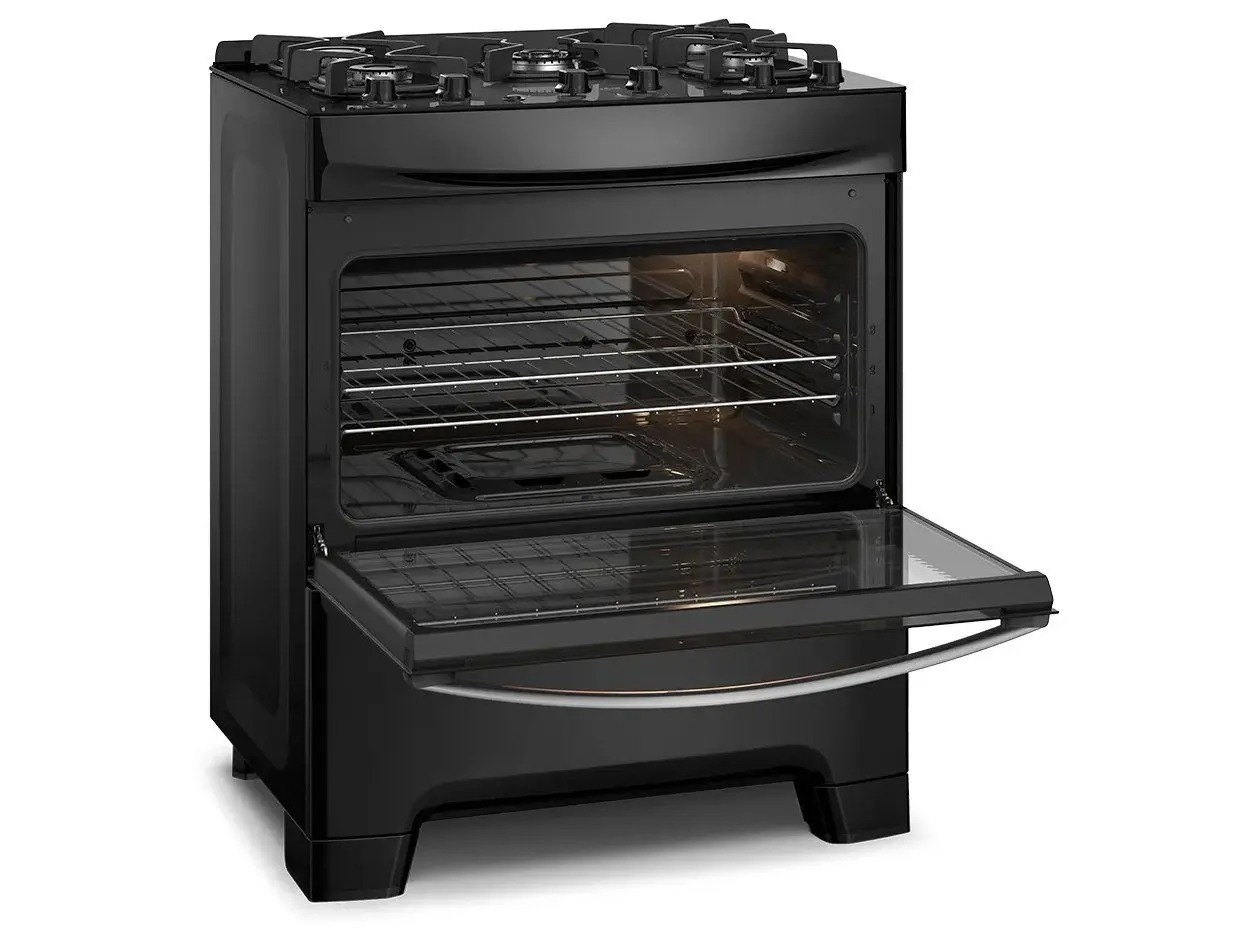Fogão 5 Bocas Continental Inox Mesa de Vidro Preto Tripla Chama FC5GB - Imagem 4