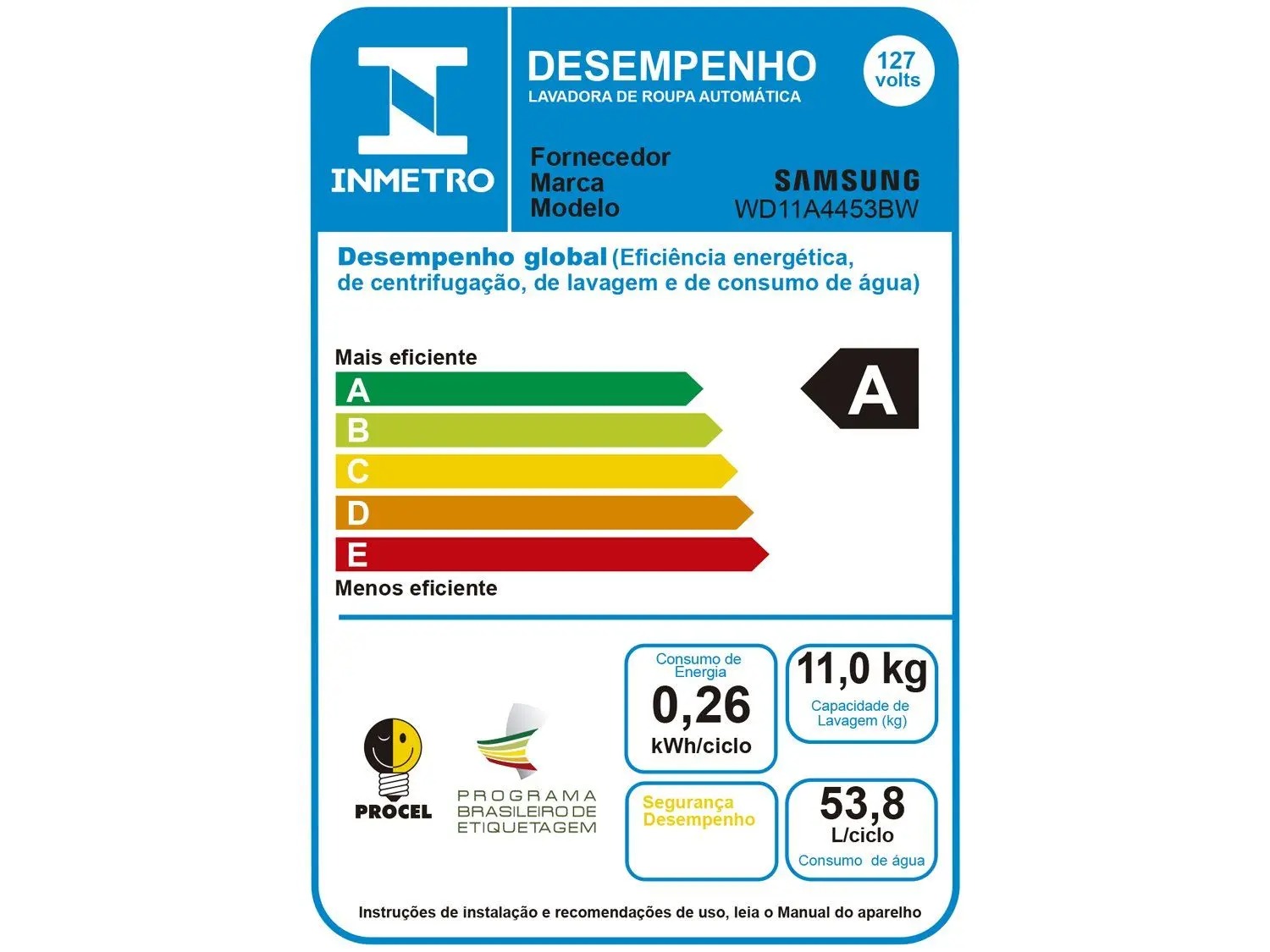 Lava e Seca Samsung 11kg Inverter - 3 em 1 Água Quente e Fria Branca WD11A4453BW - Imagem 6