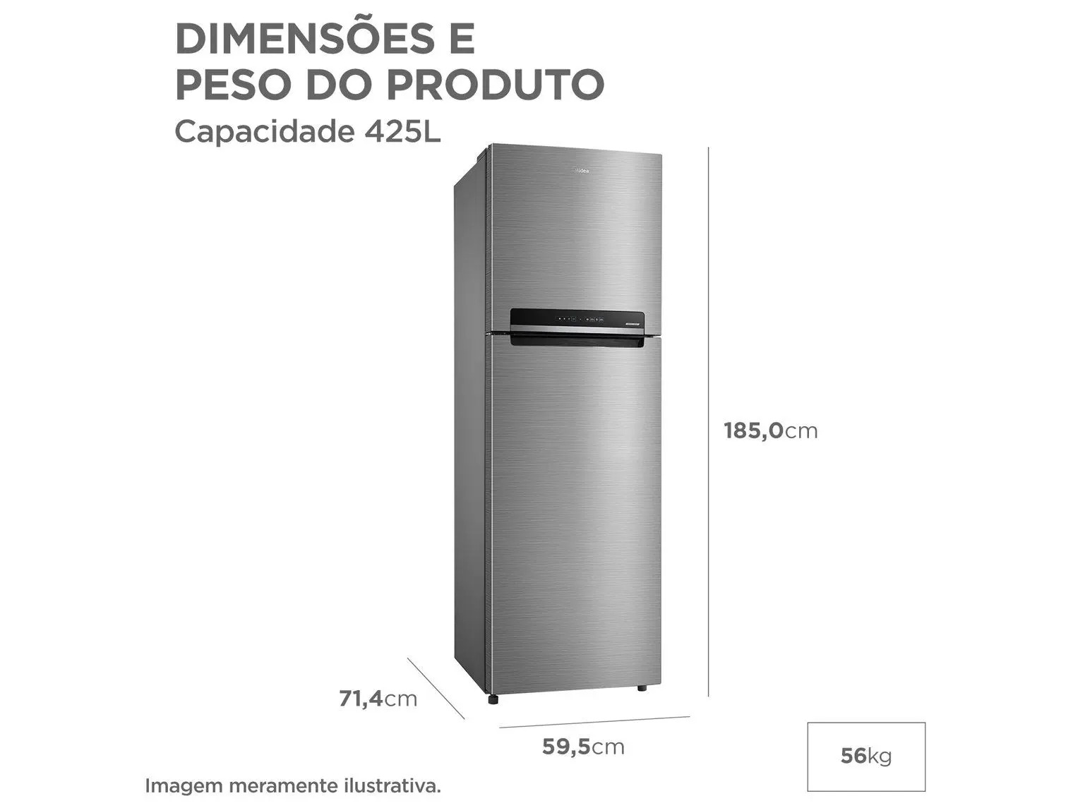 Geladeira/Refrigerador Midea Frost Free Duplex 425L MDRT572EVD463 Bivolt - Imagem 6