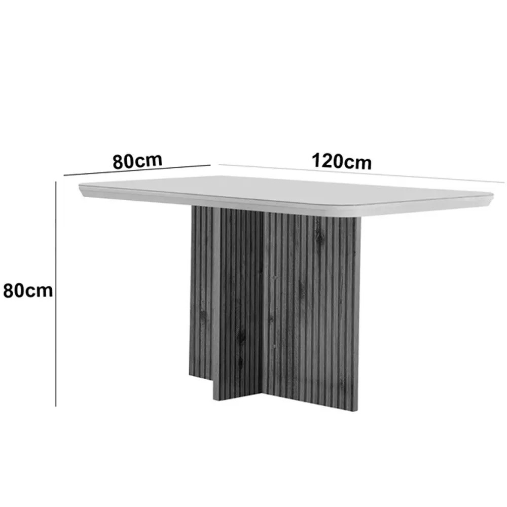 Sala de Jantar Mesa Olímpia 120CM MDF Canto Copo com 4 Cadeiras Carol Moderna - Imagem 3