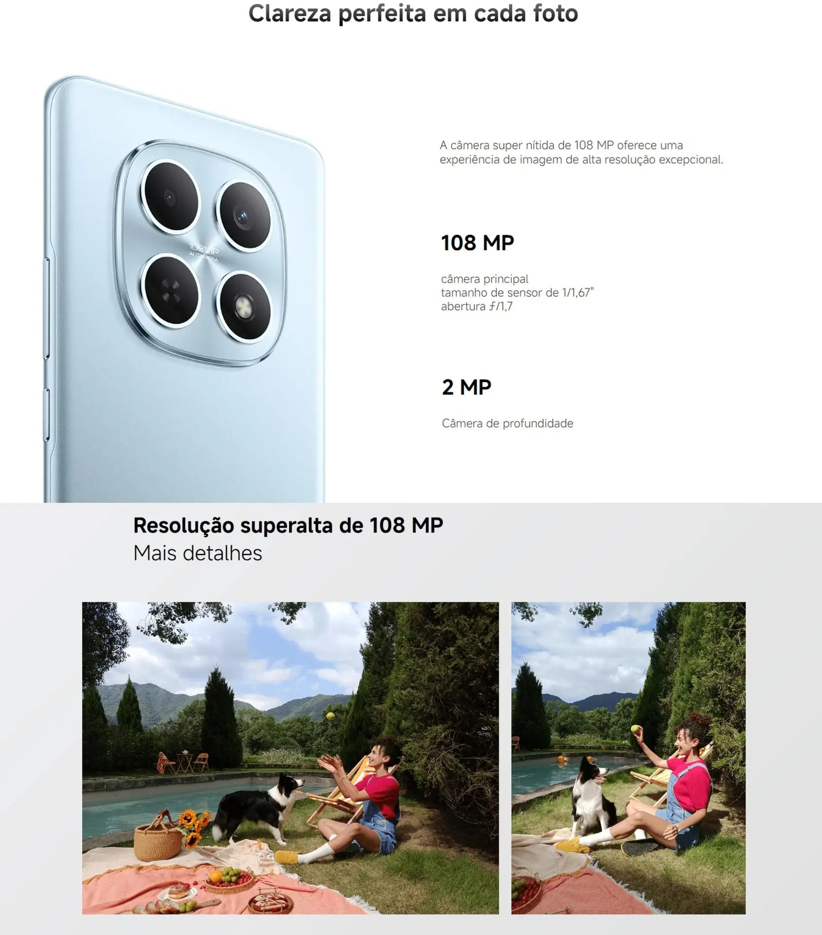 Xiaomi Redmi Note 15 256GB 8GB Câmera 108MP 20MP AMOLED 120Hz FHD Plus Design Premium Água e Poeira - Imagem 8