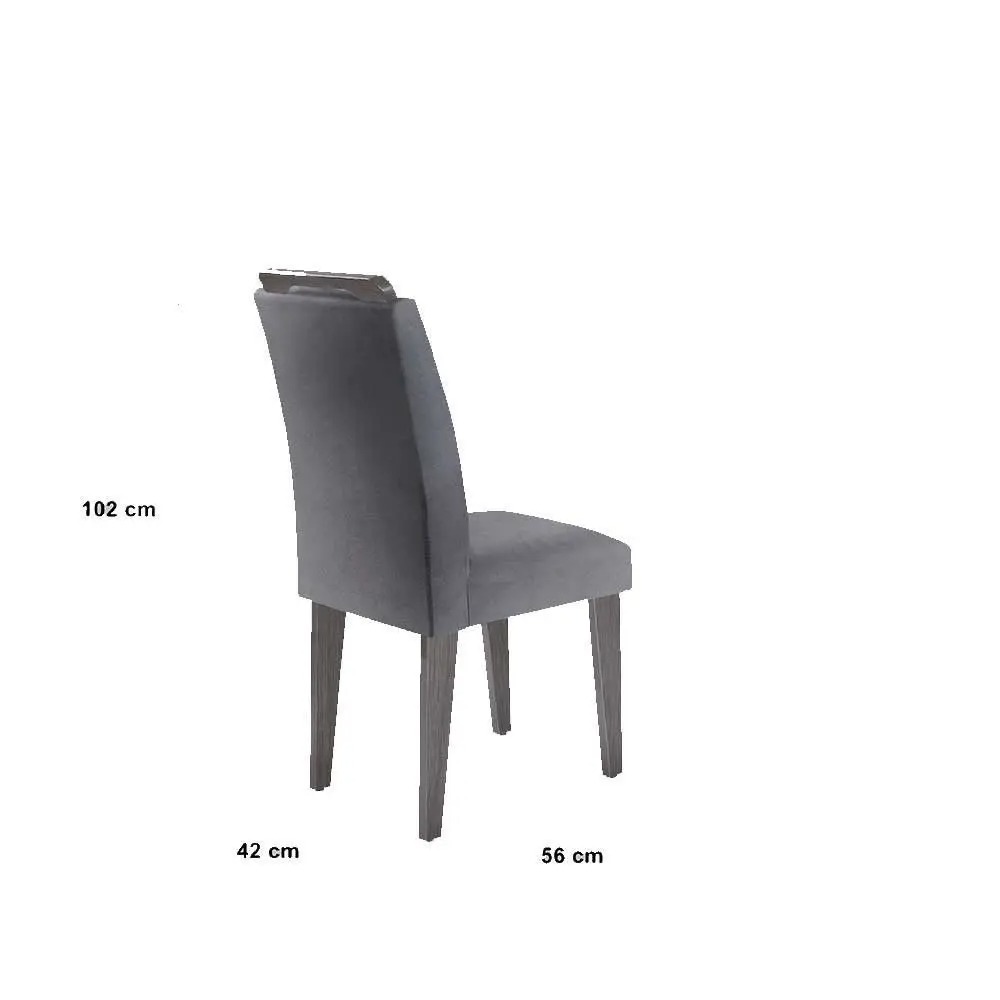 Mesa Alvorada 180 Tp Mdf Vidro canto Reto 6 Cadeiras Rufato - Imagem 4