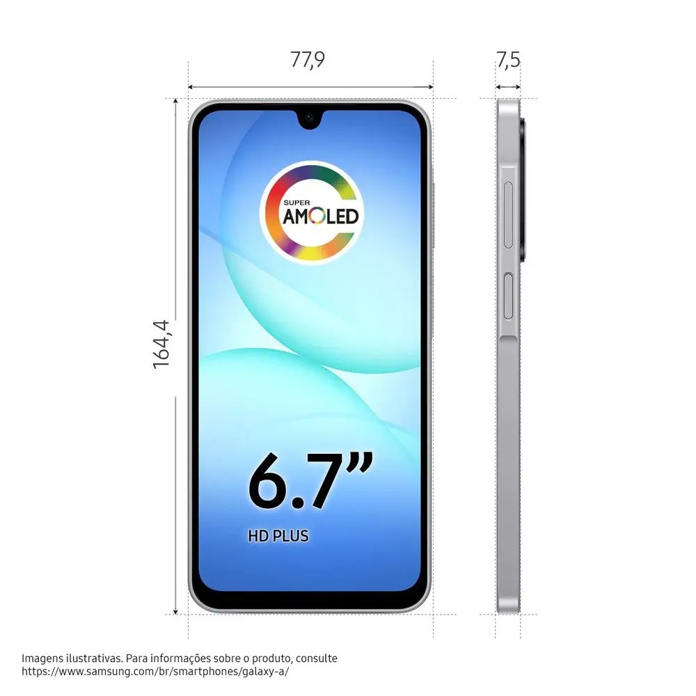 Smartphone Samsung Galaxy A17 com IA 128GB 4GB RAM Câmera de 50MP Tela de 6.7 NFC IP54 - Imagem 3