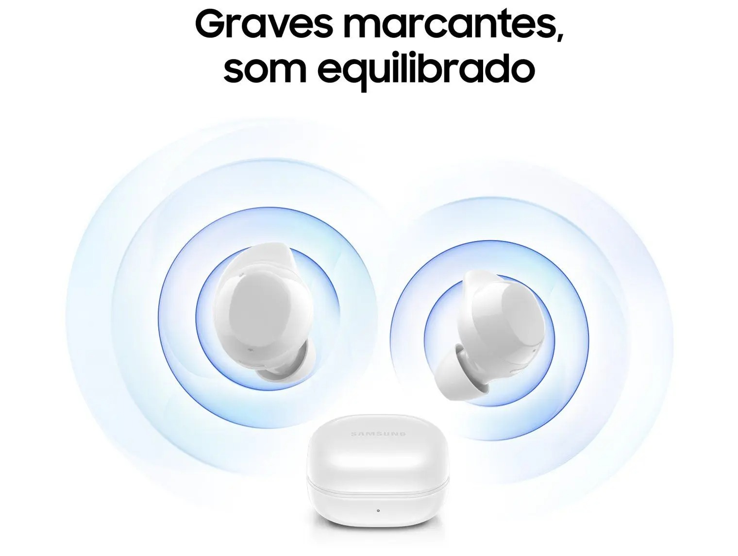 Fone de Ouvido Bluetooth Samsung Buds Core com Microfone Cancelamento de Ruído Esportivo Intra-auricular True Wireless Branco - Imagem 8