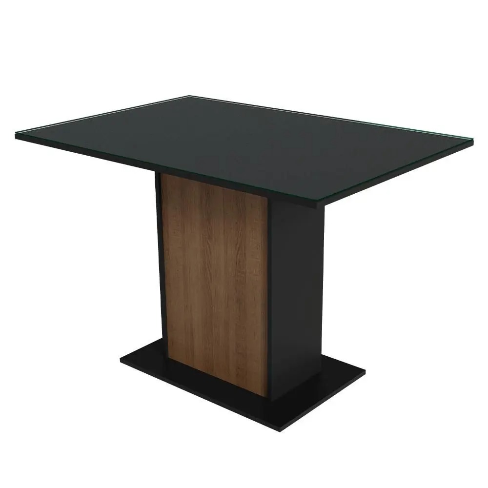 Conjunto Sala de Jantar Mesa Tampo de Vidro 4 Cadeiras Preto/Rustic Camélia Madesa - Imagem 7