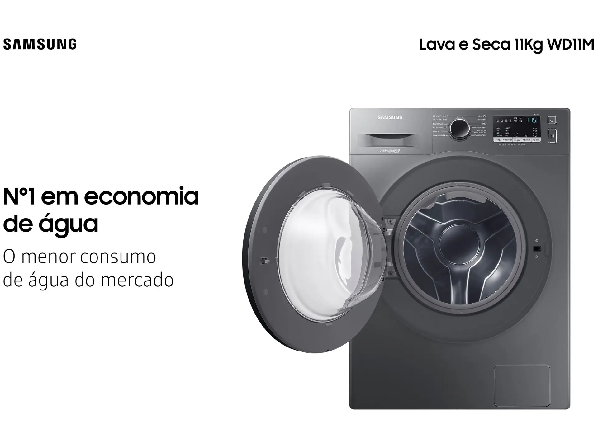 Lava e Seca Samsung WD11M com Digital Inverter WD11M4473PX Inox Look 11/7kg - Imagem 5