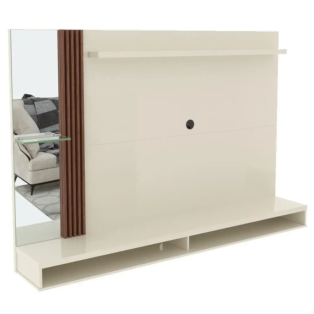 Painel home paris para tv até 55 polegadas / off white/ripado - VIANOSSA - Imagem 3