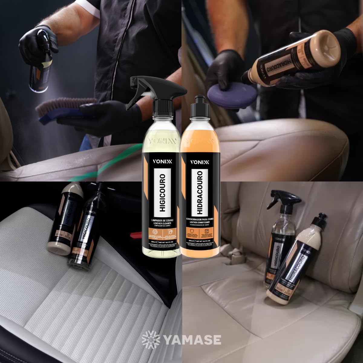 Kit Vonixx Hidracouro e Higicouro 500ml - Manutenção de Couro Automotivo - Imagem 5