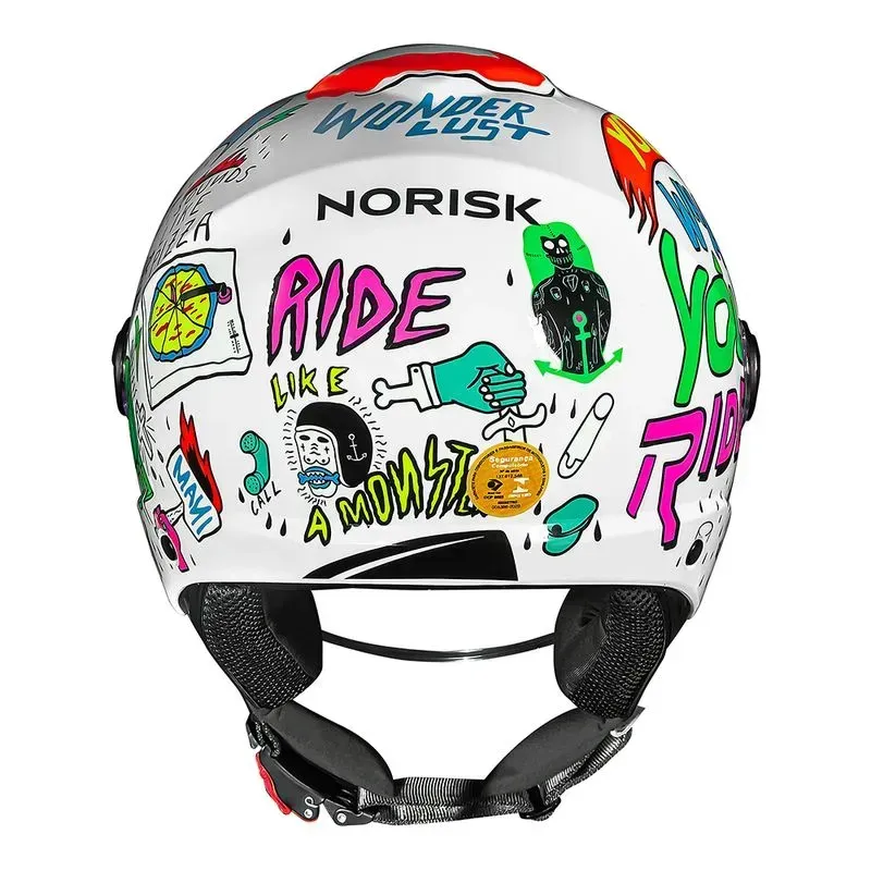 Capacete No Risk Orion Sv Free Branco/laranja - Imagem 4