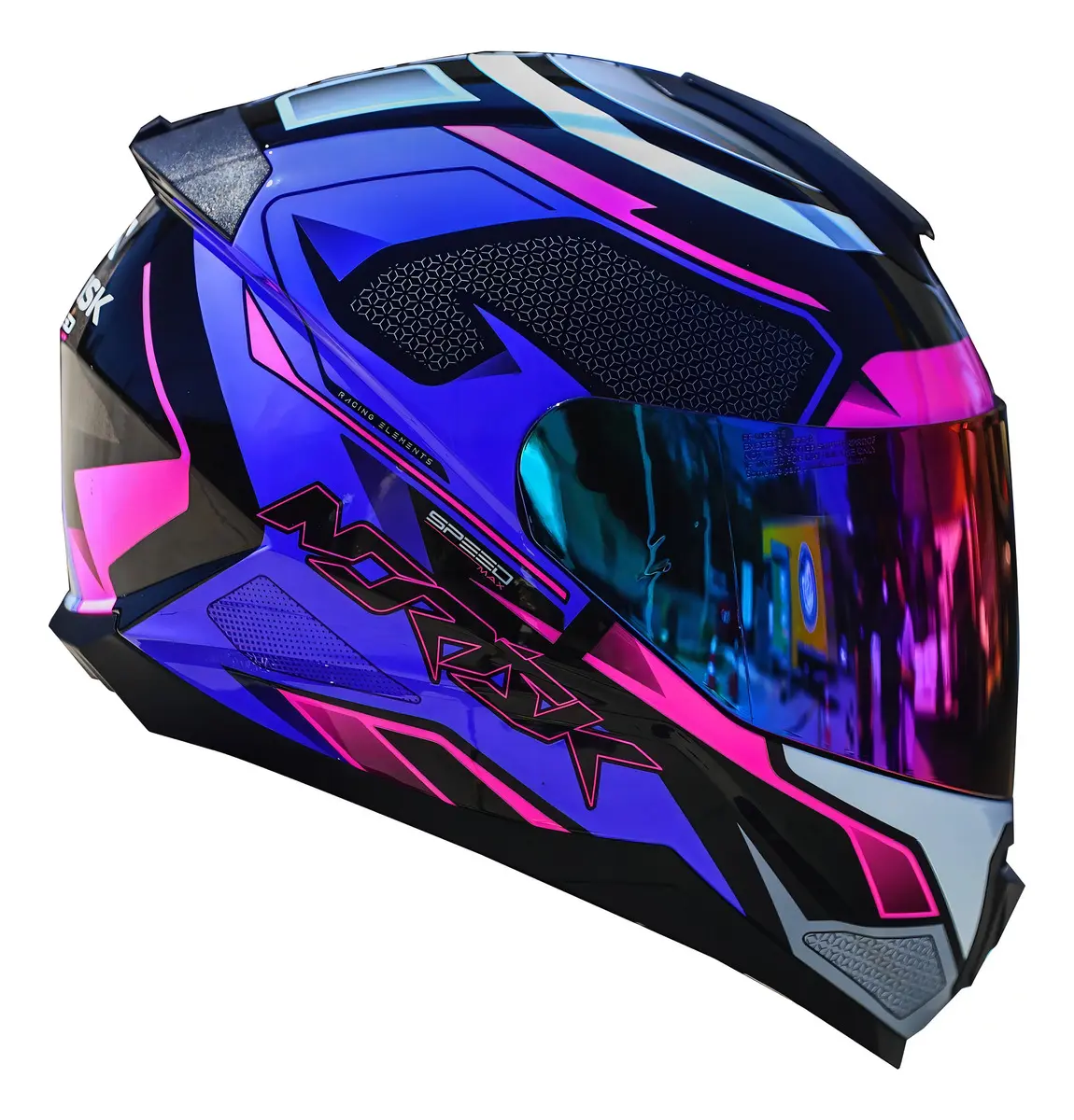 Capacete Norisk Razor SpeedMax Roxo Com Rosa - Imagem 3